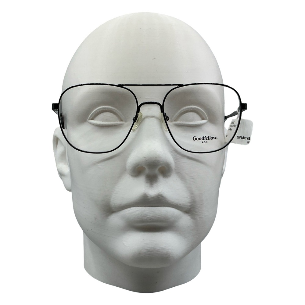 Goodfellow & Co Mens Aviator Eyeglasses Black Metal Frame Host 55/18/145 NEW